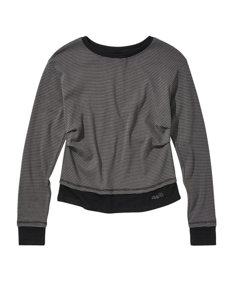 Contrast Stripe Pintuck Long Sleeve T-Shirt