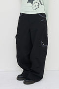 Contrast Line Curved Cargo Pants
