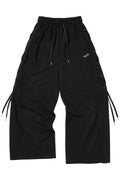Eyelet Drawstring Wide Pants