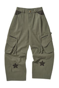 Star Check Contrast Stud Cargo Pants