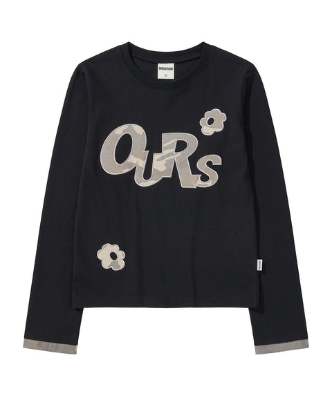 OURS Camo Applique Long Sleeve T-Shirt