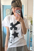 Cross Flower Stud T-Shirt