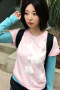 Cross Flower Stud T-Shirt