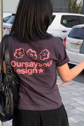 Flower Symbol Logo Cropped T-Shirt