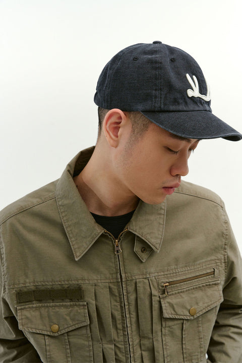 CHOWOO Vintage Washed Downfall Cap - Black
