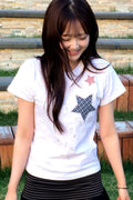 Check Two Star Applique T-Shirt
