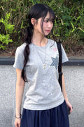 Check Two Star Applique T-Shirt