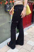 Eyelet Stud Bootcut Cargo Pants