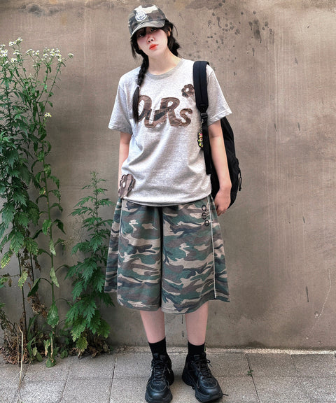 Camo Piping Bermuda Shorts