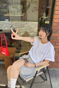 Flower Symbol Logo Oversized T-Shirt