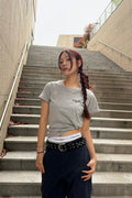 Flower Symbol Logo Cropped T-Shirt