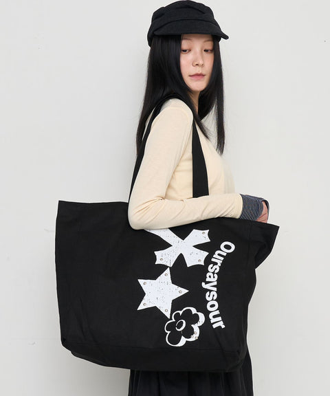 Cross Flower Stud Shopper Bag