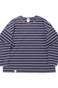 STRIPE BINDING-NECK BOX TEE - Dark Navy