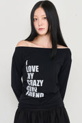 Loose Fit Cropped One Shoulder Long Sleeve Top