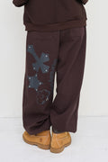 Cross Flower Stud Wide Pants