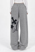 Cross Flower Stud Wide Pants