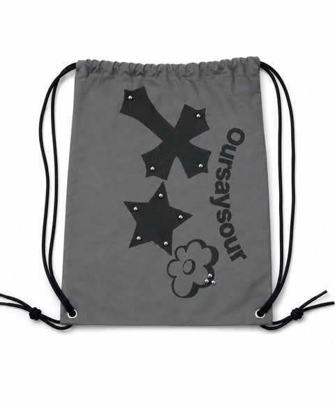 Cross Flower Stud Drawstring Bag