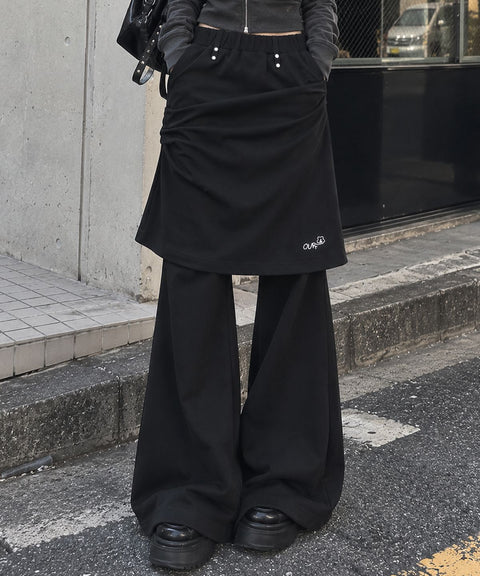 OURS Layered Shirring Skirt Pants