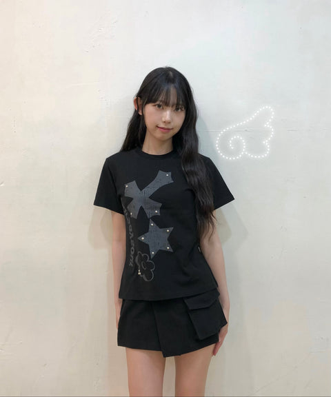 Cross Flower Stud T-Shirt