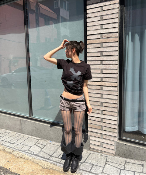 Cross Flower Stud T-Shirt