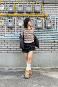 Layered Stripe Polo Long Sleeve Top