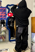 Star Check Contrast Stud Cargo Pants