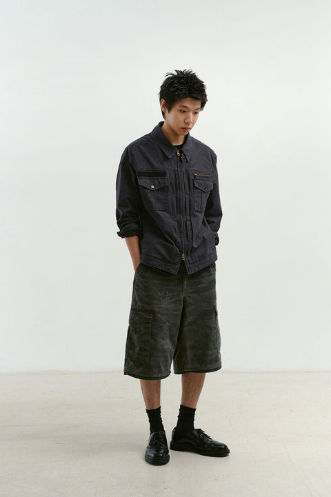 CHOWOO Camo Field Cargo Shorts - Gray