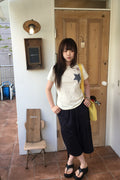 Check Two Star Applique T-Shirt