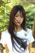 Check Two Star Applique T-Shirt