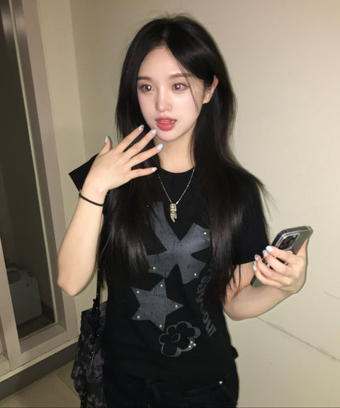 Cross Flower Stud T-Shirt