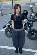 V-Neck Layered Stud Slim T-Shirt