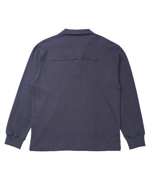 MU-WI PIN-KNIT COLLAR-TEE - Charcoal