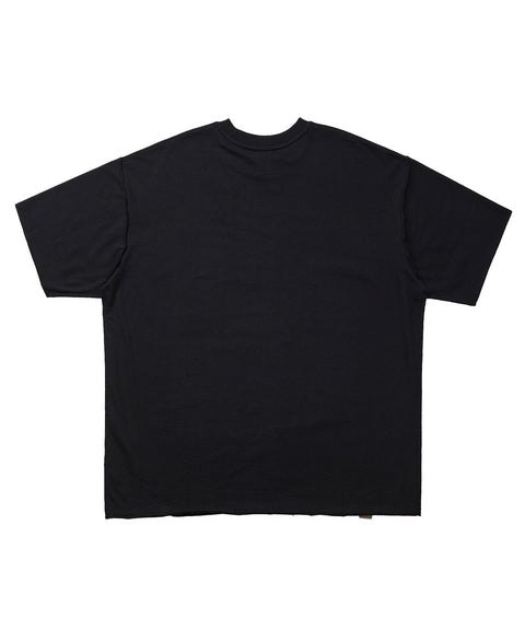 PAISLEY PRT. CUT-OUT 1/2 TEE - Black