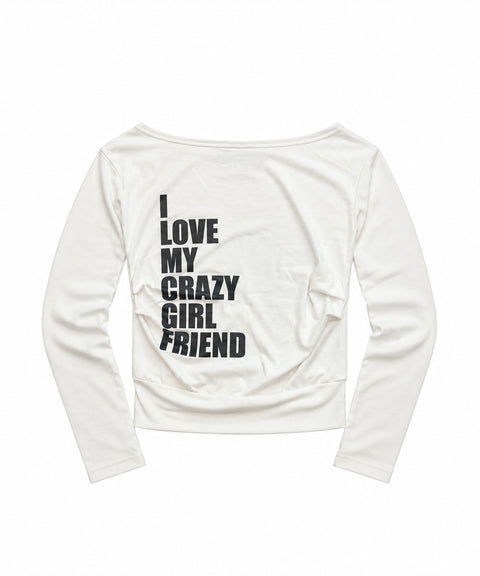Loose Fit Cropped One Shoulder Long Sleeve Top