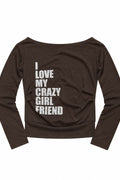 Loose Fit Cropped One Shoulder Long Sleeve Top