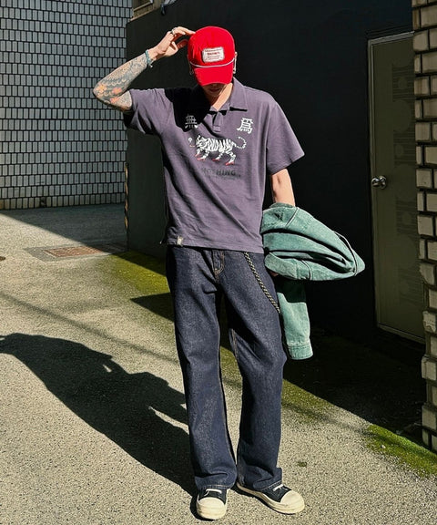 MU-WI PIN-KNIT 1/2 COLLAR-TEE - Styling