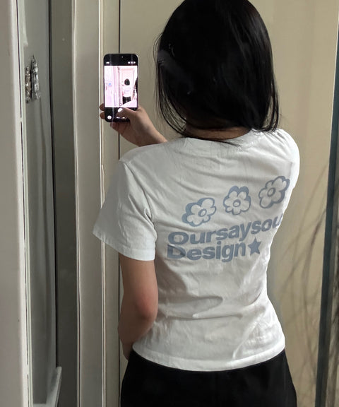 Flower Symbol Logo Cropped T-Shirt
