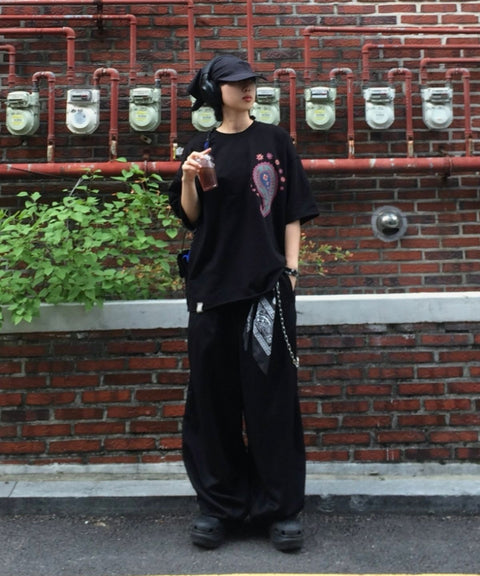 PAISLEY PRT. CUT-OUT 1/2 TEE - Styling