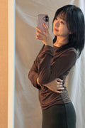 Cross Flower Stud Long Sleeve Top