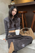 Star Check Contrast Stud Cargo Pants