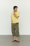 CHOWOO Vintage Military Capri Cargo Pants - Khaki