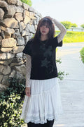 Cross Flower Stud T-Shirt