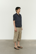 CHOWOO Vintage Military Capri Cargo Pants - Beige