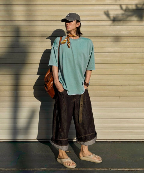 VINTAGE P. DYEING CUT-OUT BOX 1/2 TEE - Styling