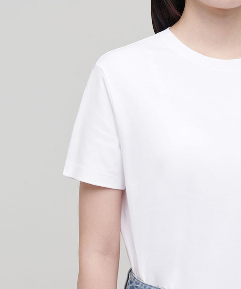 MUSINSA STANDARD WOMAN_Women's Basic Crew Neck T-Shirt [White]
