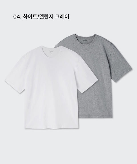MUSINSA STANDARD_Relaxed Fit Crew Neck T-Shirt 2-Pack