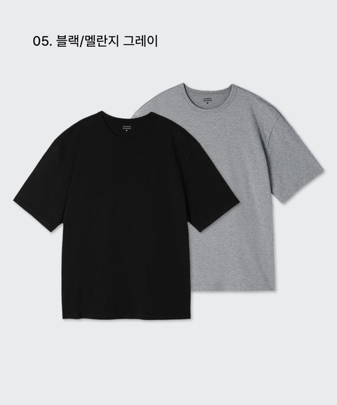 MUSINSA STANDARD_Relaxed Fit Crew Neck T-Shirt 2-Pack