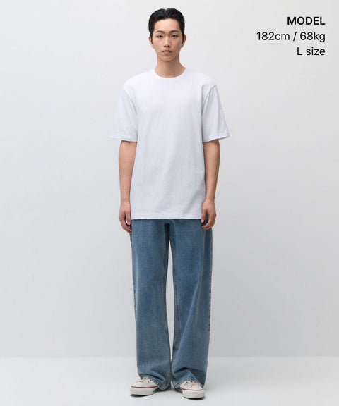 MUSINSA STANDARD_Layered Crew Neck T-Shirt_Normal Length [White]