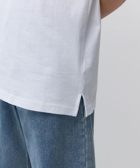 MUSINSA STANDARD_Layered Crew Neck T-Shirt_Normal Length [White]
