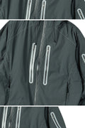 Waterproof zip-up hooded jacket khaki charcoal